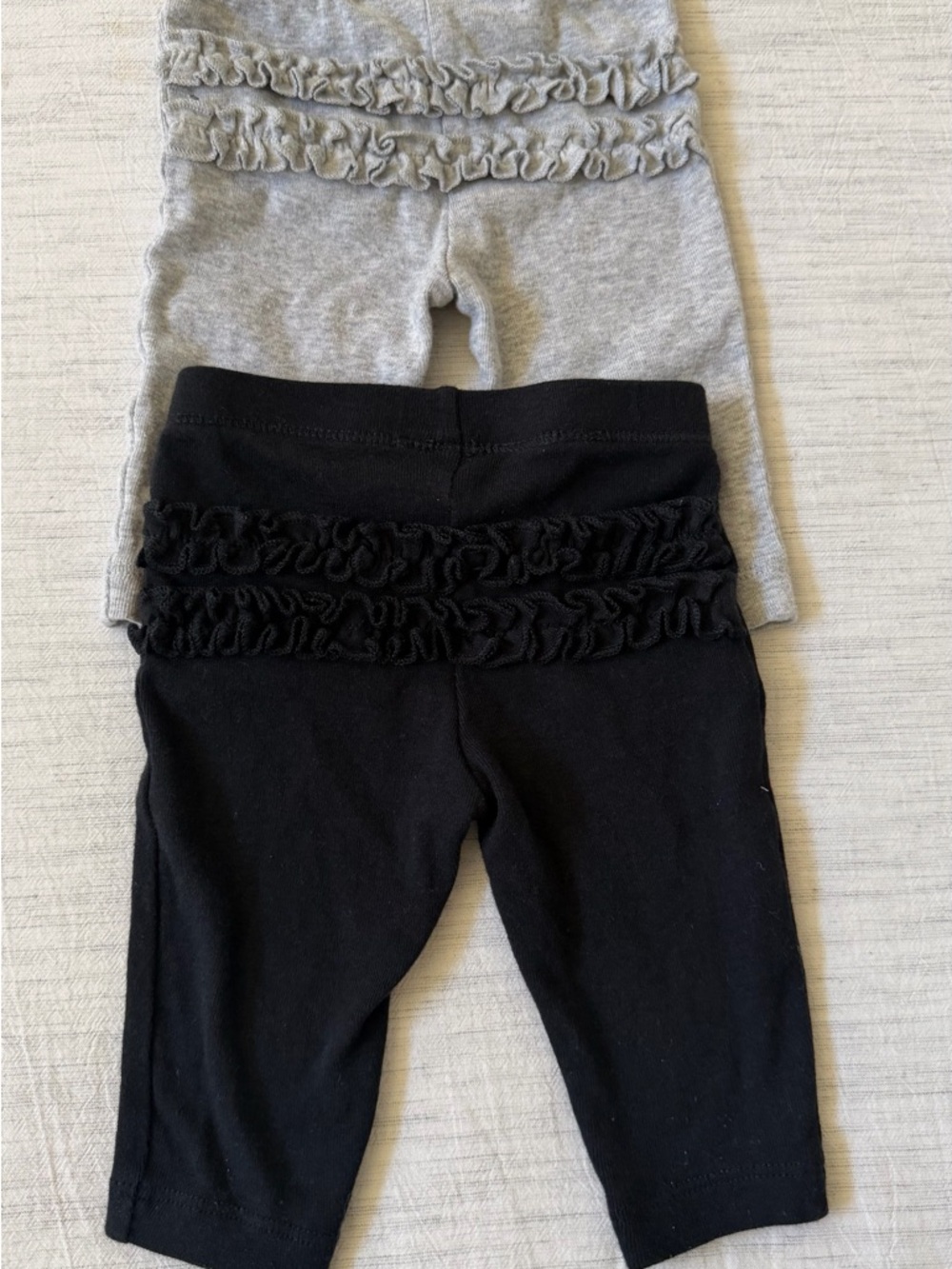 Carter's Black and Gray Ruffle Back Capri Leggings - Set of 2